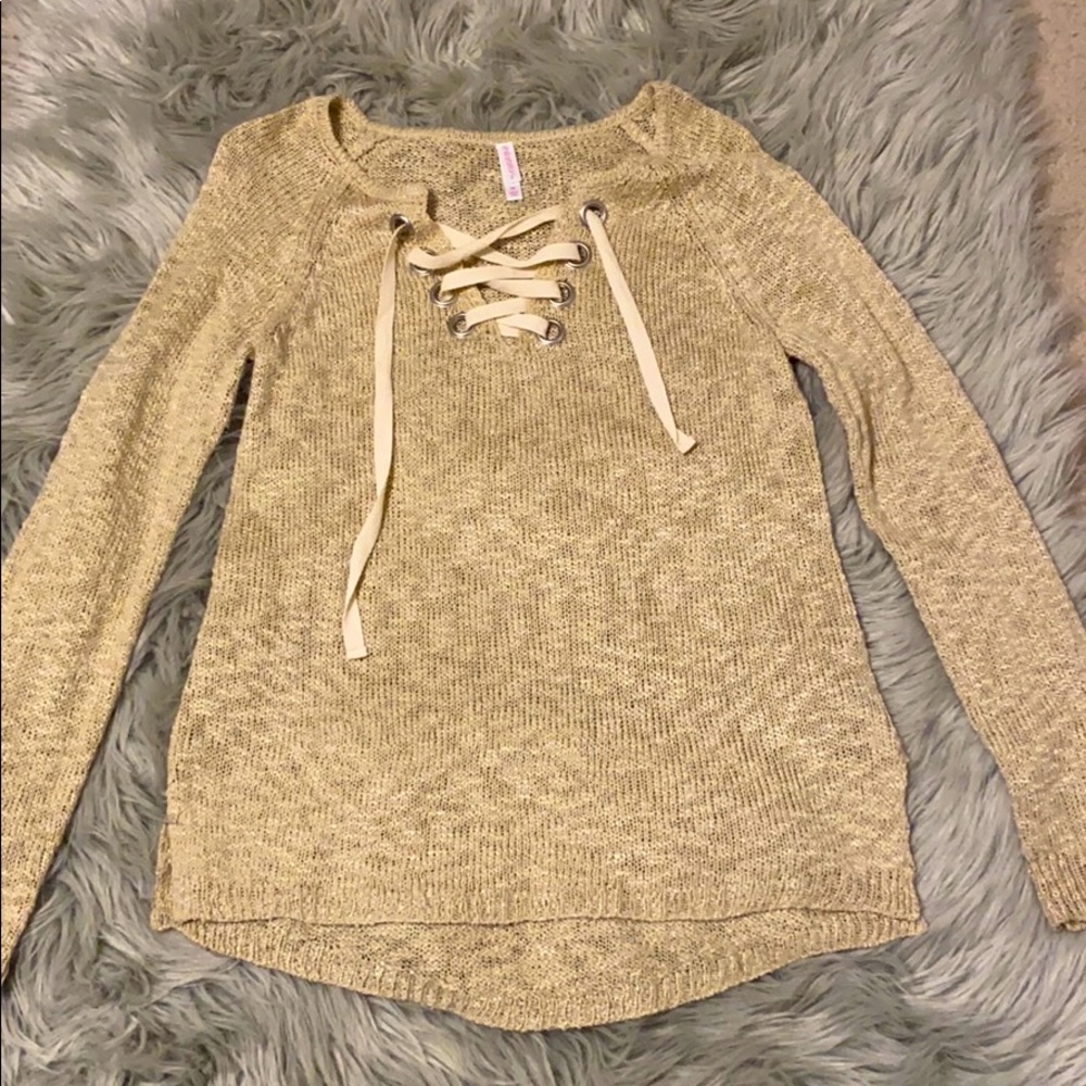 Draw String Knit Sweater